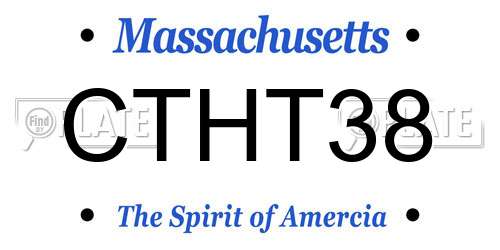 CTHT38 Massachusetts License Plate