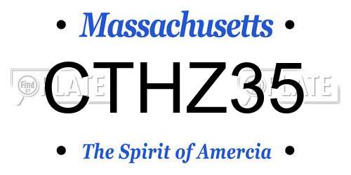 CTHZ35 Massachusetts License Plate