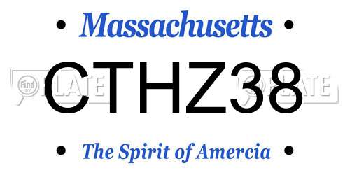 CTHZ38 Massachusetts License Plate