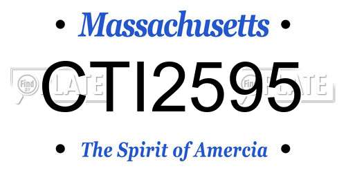 CTI2595 Massachusetts License Plate