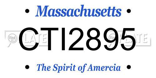 CTI2895 Massachusetts License Plate