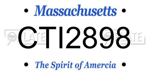 CTI2898 Massachusetts License Plate