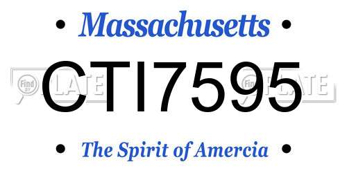 CTI7595 Massachusetts License Plate