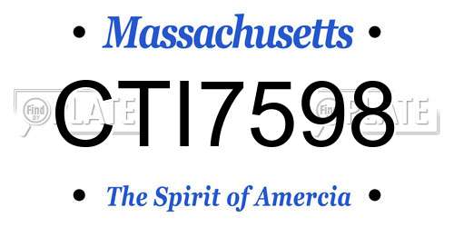 CTI7598 Massachusetts License Plate