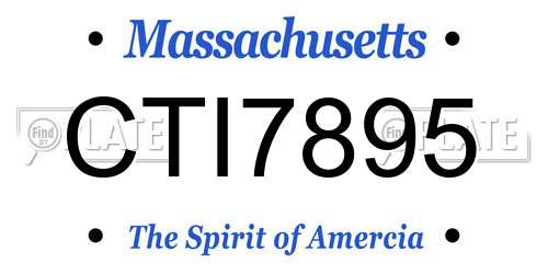 CTI7895 Massachusetts License Plate