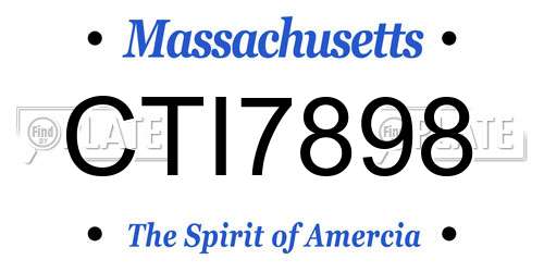 CTI7898 Massachusetts License Plate