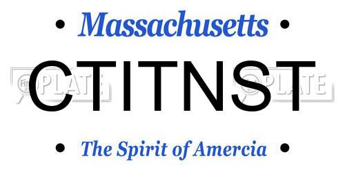 CTITNST Massachusetts License Plate