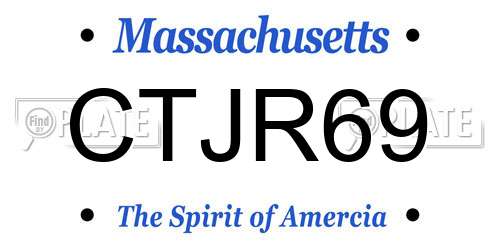 CTJR69 Massachusetts License Plate