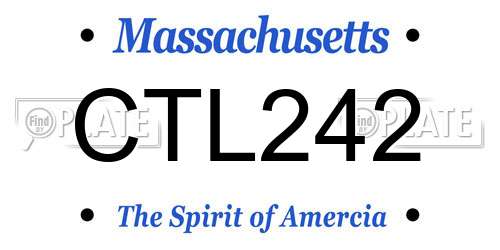 CTL242 Massachusetts License Plate
