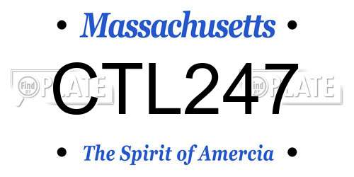 CTL247 Massachusetts License Plate