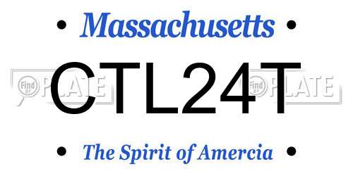 CTL24T Massachusetts License Plate