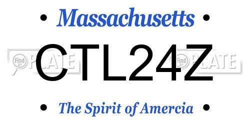 CTL24Z Massachusetts License Plate