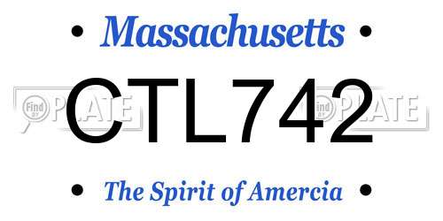 CTL742 Massachusetts License Plate