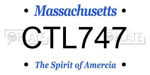 CTL747 Massachusetts License Plate