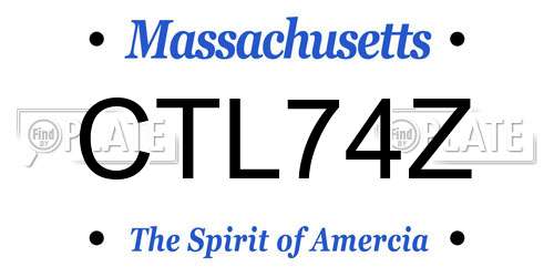 CTL74Z Massachusetts License Plate