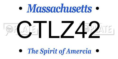 CTLZ42 Massachusetts License Plate