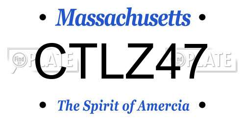 CTLZ47 Massachusetts License Plate