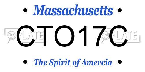 CTO17C Massachusetts License Plate