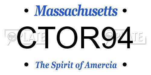 CTOR94 Massachusetts License Plate