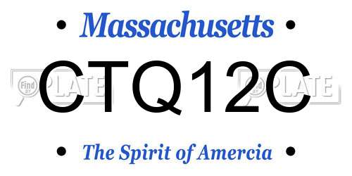 CTQ12C Massachusetts License Plate
