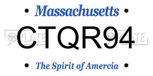 CTQR94 Massachusetts License Plate