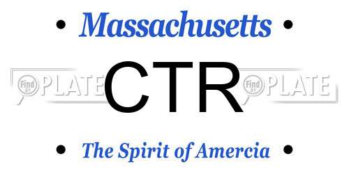 CTR Massachusetts License Plate