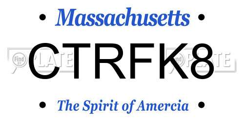 CTRFK8 Massachusetts License Plate