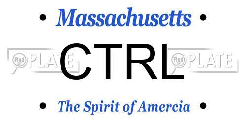CTRL Massachusetts License Plate