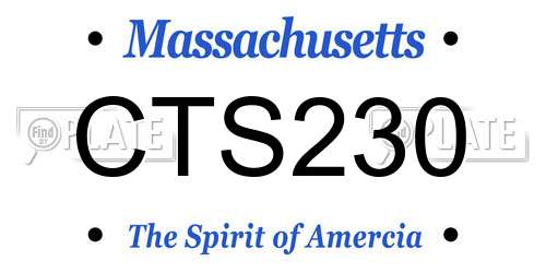 CTS230 Massachusetts License Plate