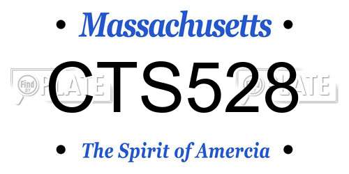 CTS528 Massachusetts License Plate