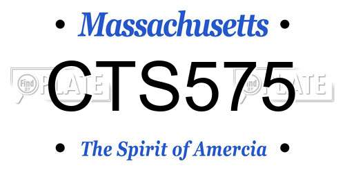 CTS575 Massachusetts License Plate