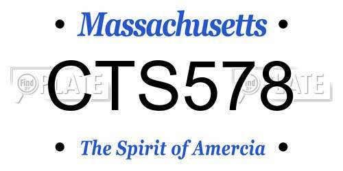 CTS578 Massachusetts License Plate