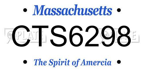 CTS6298 Massachusetts License Plate