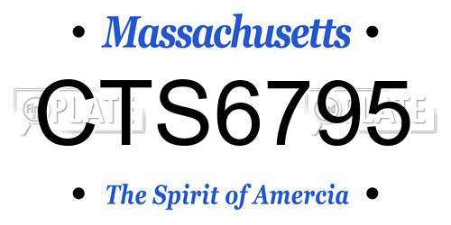 CTS6795 Massachusetts License Plate