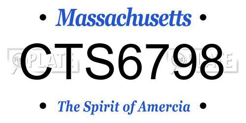 CTS6798 Massachusetts License Plate