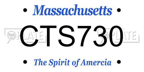 CTS730 Massachusetts License Plate