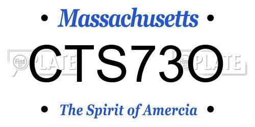 CTS73O Massachusetts License Plate