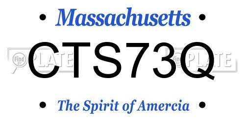 CTS73Q Massachusetts License Plate