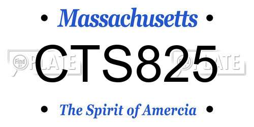 CTS825 Massachusetts License Plate