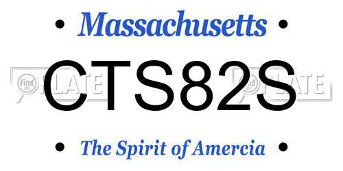 CTS82S Massachusetts License Plate