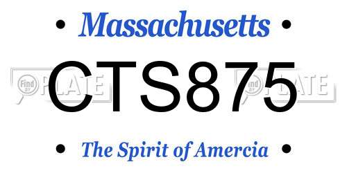 CTS875 Massachusetts License Plate