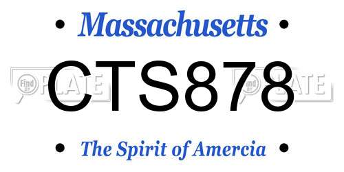 CTS878 Massachusetts License Plate