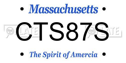 CTS87S Massachusetts License Plate
