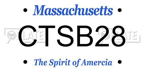 CTSB28 Massachusetts License Plate