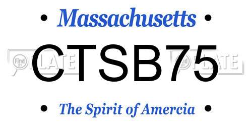 CTSB75 Massachusetts License Plate