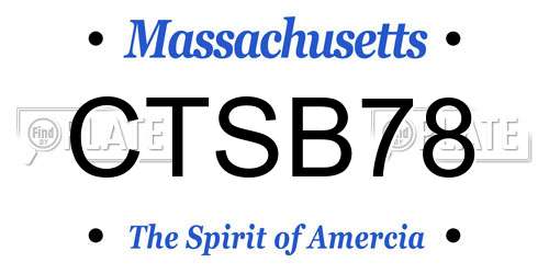 CTSB78 Massachusetts License Plate