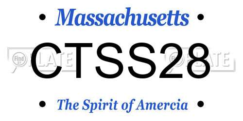 CTSS28 Massachusetts License Plate