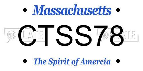 CTSS78 Massachusetts License Plate