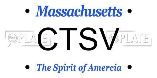CTSV Massachusetts License Plate