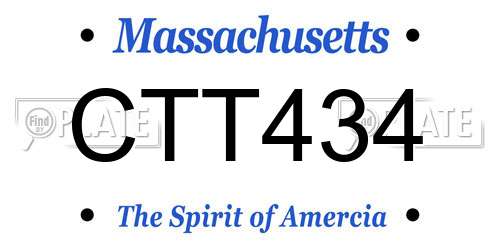 CTT434 Massachusetts License Plate
